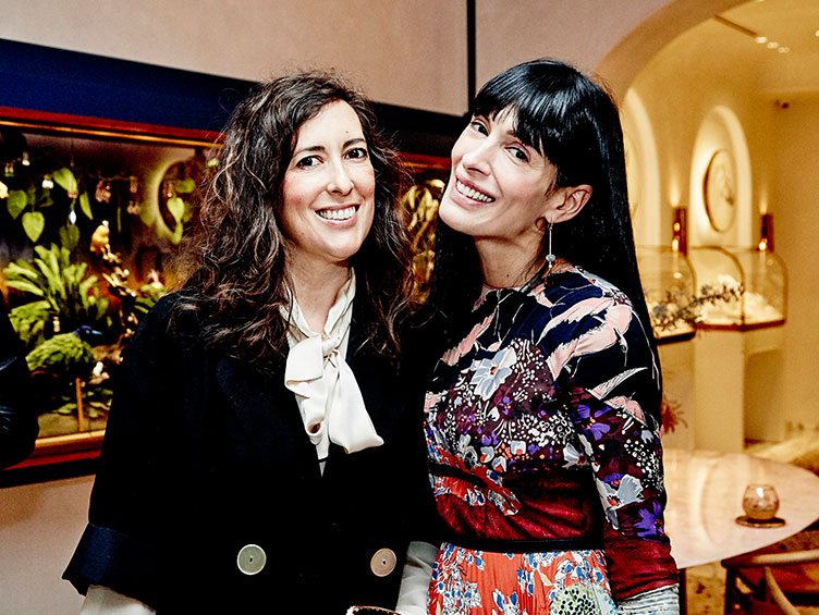 Clare Vivier and Athena Calderone at the perfect fall dinner party.