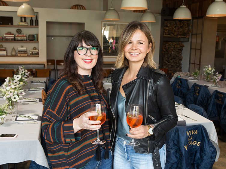 Gillian Lawlee of My Life in Colour and Katie Hodges at Chairish x MyDomaine Luncheon Celebrating L.A. Design. 