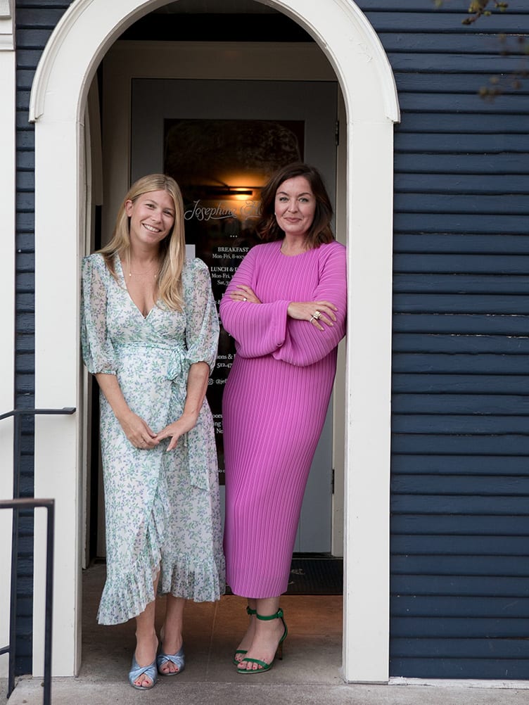 Anna Brockway and Jessica Room Perez at Chairish Dinner Party Celebrating Texas Design.