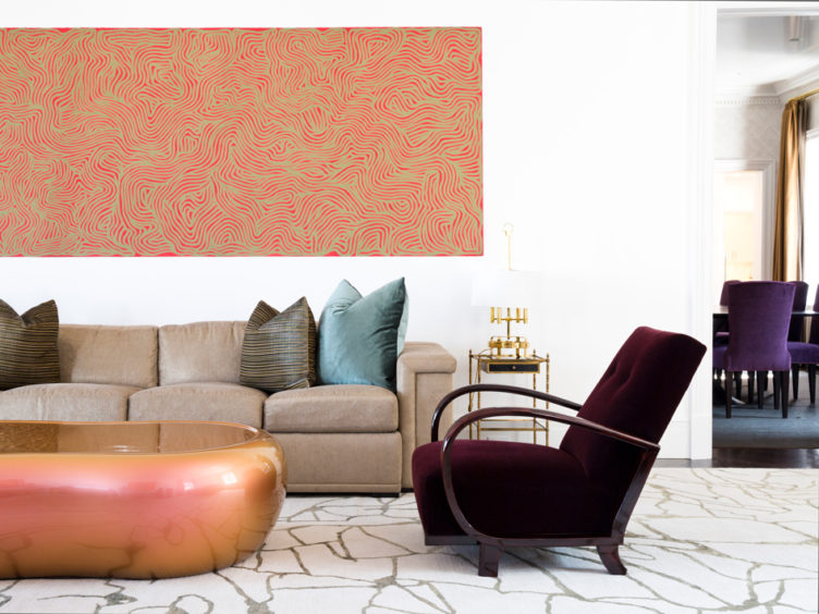 purple swedish deco chair orange abstract taupe sofa modern