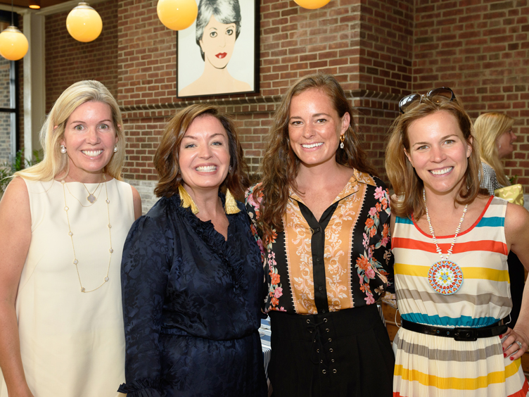 Shelley Johnstone, Anna Brockway, Hayley O'Hara, and Jenny Brown pose at Chairish lunch 