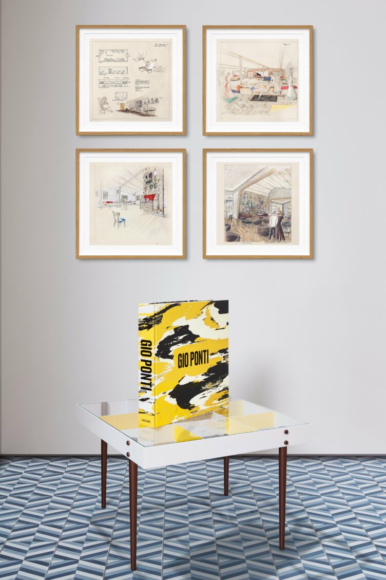 TASCHEN's Gio Ponti "Planchart Coffee Table", Book and Prints, Limited Edition, Signed for sale on Chairish 